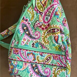 Vera Bradley Mint Paisley Quilted Backpack